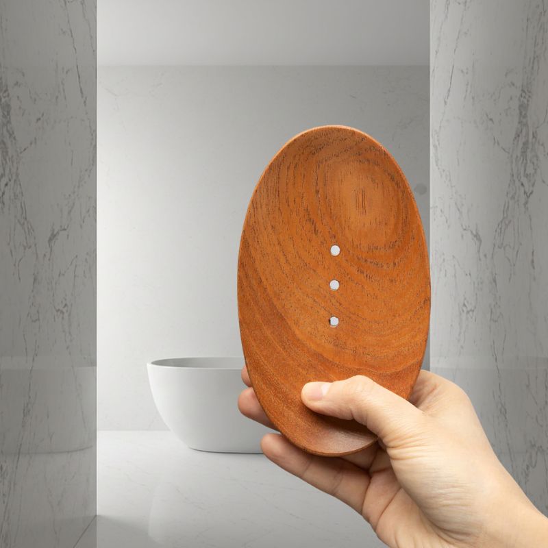 Porte-savon en bois de neem naturel pour savon solide 3