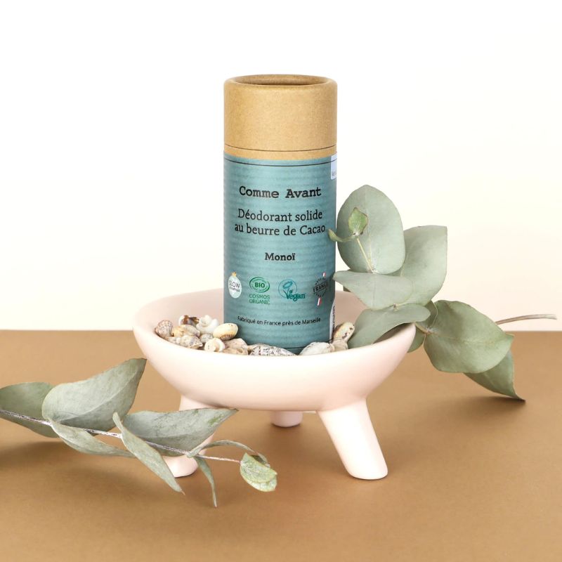 Déodorant solide vegan au parfum estival monoï