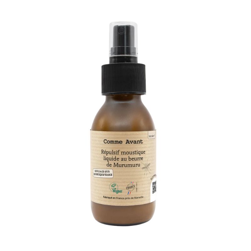 Répulsif anti-moustique naturel liquide au beurre de murumuru en spray 90 ml